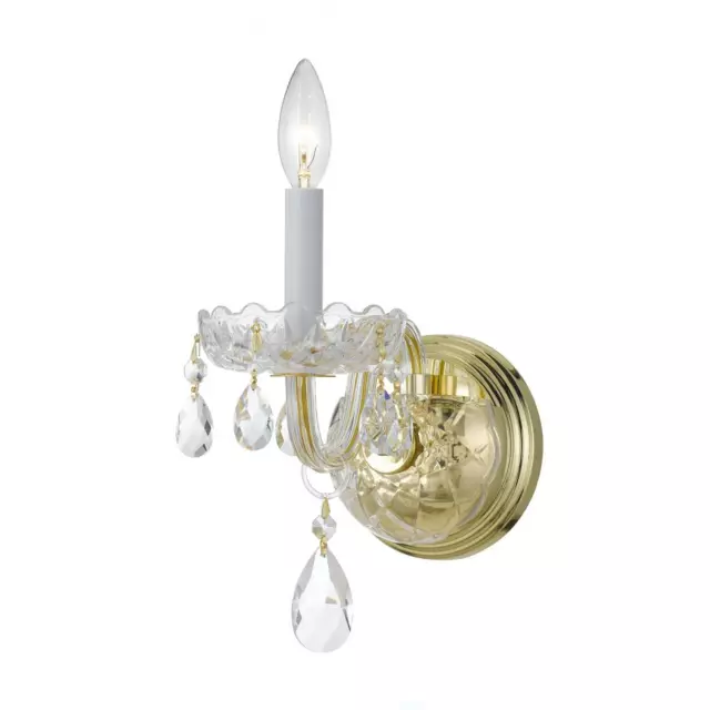 Crystorama 1031-PB-CL-MWP Traditional Crystal Wall Sconce Polished Brass