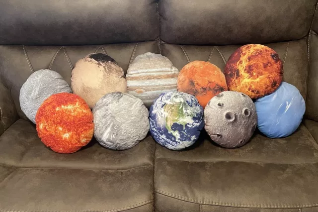 10 Piece Set Outer Space Decor Planets Moon Throw Pillows Solar System Universe