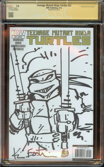 Teenage Mutant Ninja Turtles #22 CGC 9.8, Signed & Sketch Kevin Eastman Leonardo