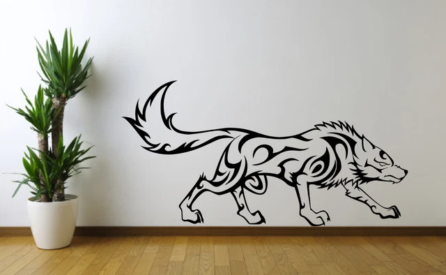 Tribal Wolf Animal Vinyl Wall Art Decal Sticker Home Decor Crafts A52