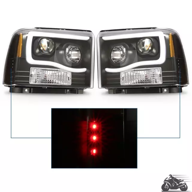 LED Projector Headlights Headlamps For 05-07 Ford F250 F350 F450 F550 Super Duty