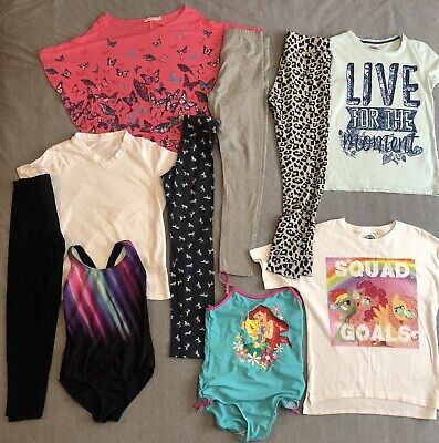 Girls Clothes Bundle 9-10 years F&F Next T-shirt Top Swimsuit Leggings