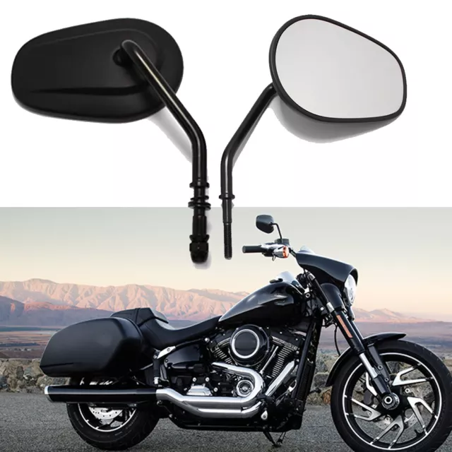 2x Motorrad Spiegel Langer Schaft Rückspiegel M8 für Harley Davidson  Softail