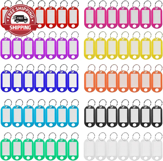 Plastic Key Tags 220 Pcs, Key Labels with Ring and Label Window, Key Chain ID Ta