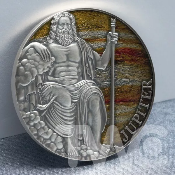 Jupiter Planets and Gods 3 oz Antique finish Silver Coin CFA Cameroon 2021