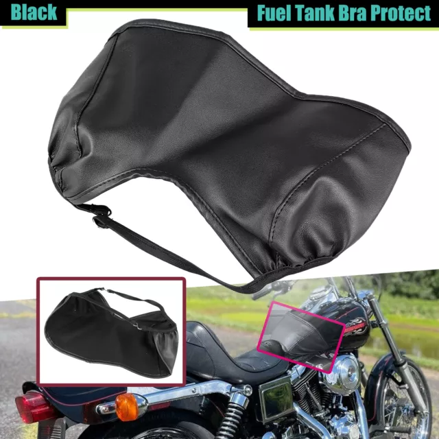 Black 3 Gallon Gas Fuel Tank Bra Shield Protector For Harley Dyna Low Rider FXDL