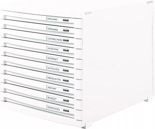HAN Schubladenbox CONTUR mit 10 flachen Schubladen 1510-12 weiß