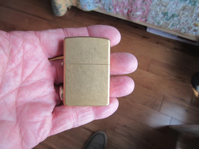Vintage Unstruck Zippo Cigarette Lighter Brushed Brass Dated I 04