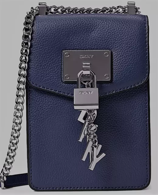 Dkny elissa pebble leather discount charm chain strap crossbody