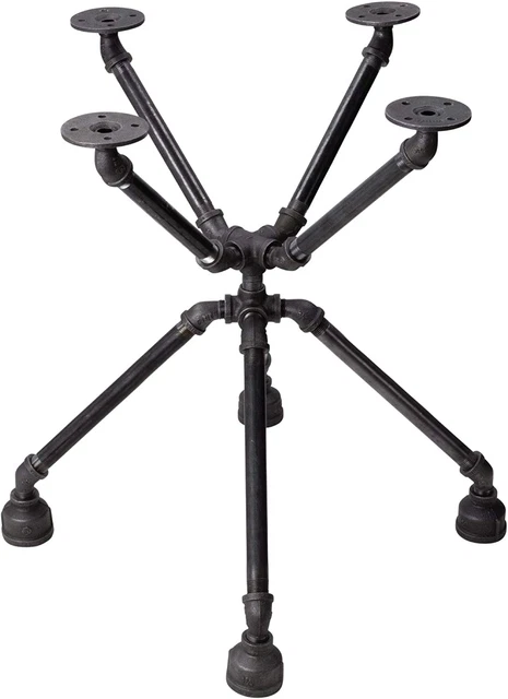 Pipe DÉCOR Industrial Table Leg Set, Rustic End Table Side Table Base Kit, Dark