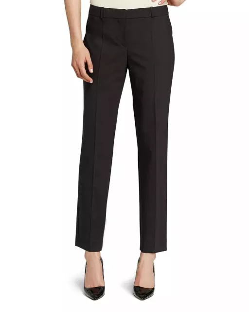 Hugo Boss Tiluna Fundamental Straight Wool Black Pants SZ 6 NEW Retail $248