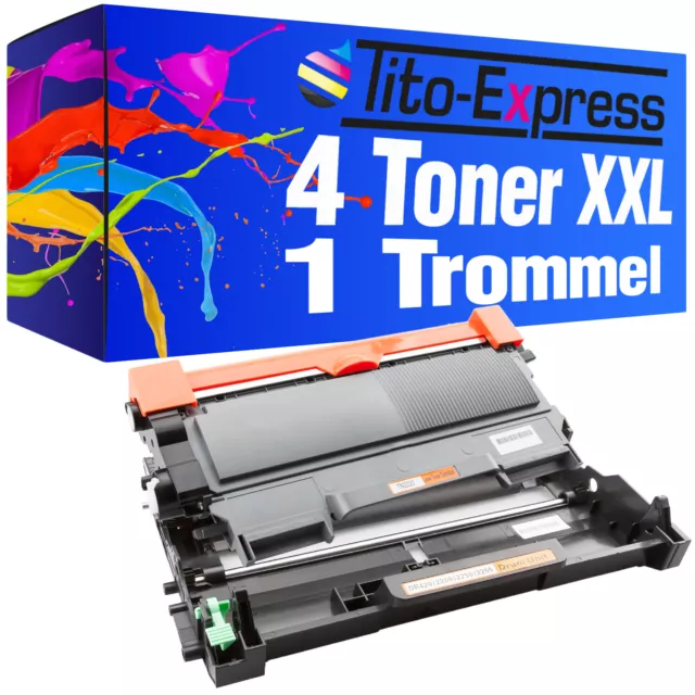 Trommel & 4 Toner XXL PlatinumSerie für Brother DR-2200 TN-2220 HL2250 HL2270 MF