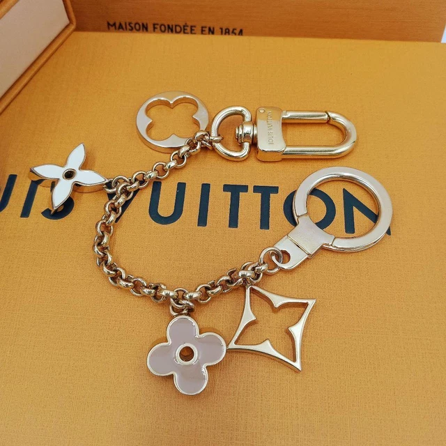 LOUIS VUITTON bag charm fleur de monogram Motif Keychain Gold Ladies Accessories