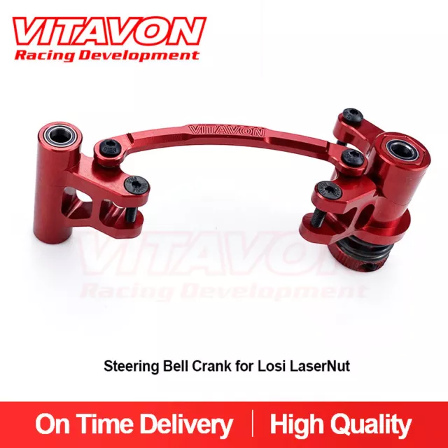 VITAVON LaserNut DB Pro CNC alu#7075 Steering Bell Crank for Losi LaserNut Red