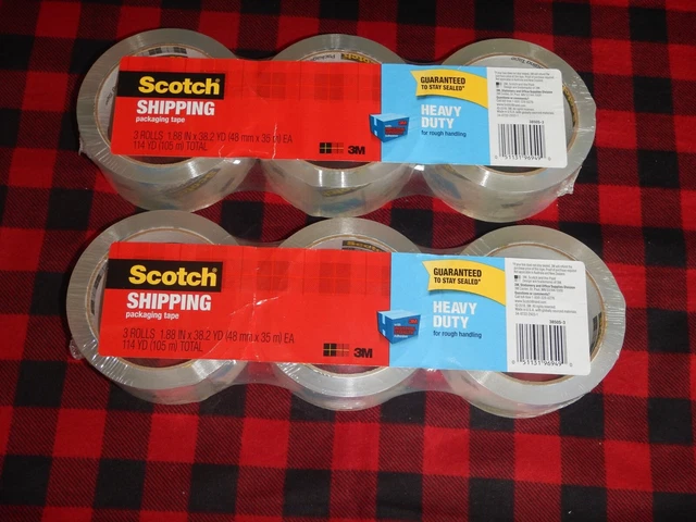 SCOTCH Heavy Duty Packing Tape Shipping 1.88 in x 38.2 YD 3 Roll 114 YD LOT OF 2