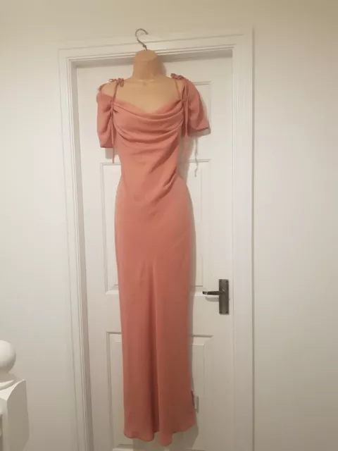 ASOS DUSTY ROSE COWL  MAXI PARTY/ OCCASION DRESS  - Sz 18 - RRP £75