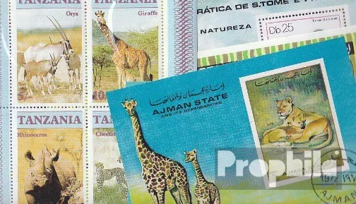 Briefmarken Afrika 10 verschiedene Afrikanische Tiere Blöcke  Natur