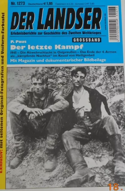 Der Landser Nr. 1273  "Der letzte Kampf" Ostpreußen-Kessel von Heiligenbeil 1945