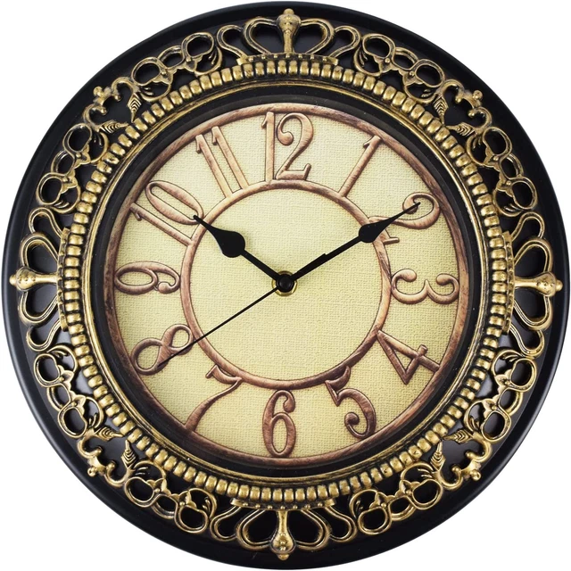 Wall Clock for Living Room Decor Large Wall Clock Battery Operated,12 Inches rou