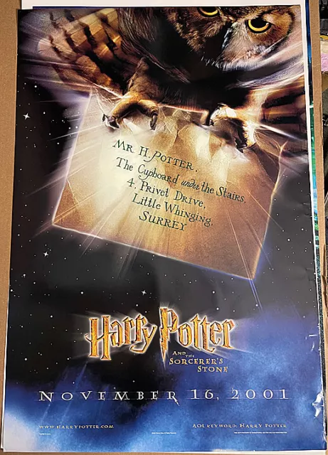 Harry Potter & The Socerers Stone! '01 Rolled Owl Teaser Original U.s. Poster!