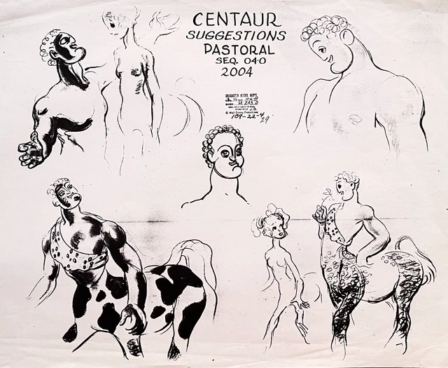 FANTASIA CENTAUR SKETCHES MODEL SHEET Disney ANIMATION Kinda Gay Guys PHOTOCOPY