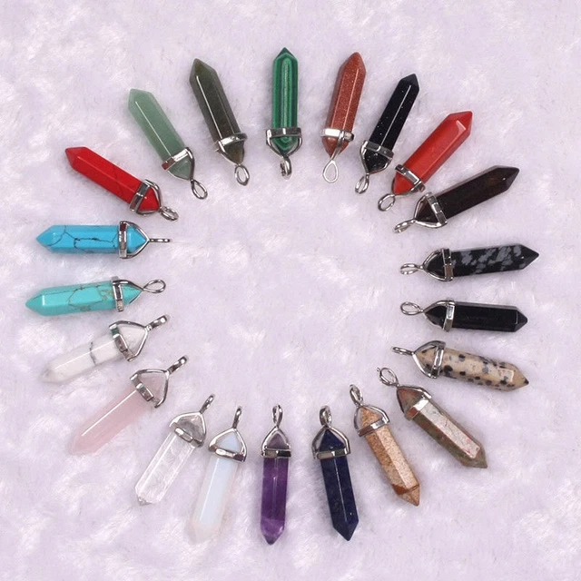 Natural Quartz Crystal Point Chakra Healing Gemstone Pendant Necklace wholesale