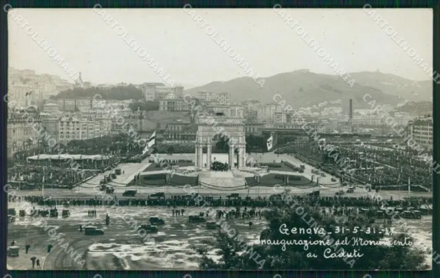 Genova Città Inaugurazione Monumento Caduti Foto cartolina QZ5900