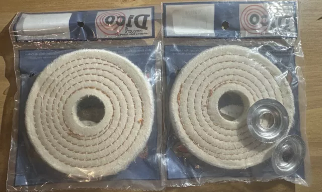 2 NEW 1/4" Spiral Sewn Buffing Wheels Poly Bag - 4" Diameter 1/2 Thick 7000129