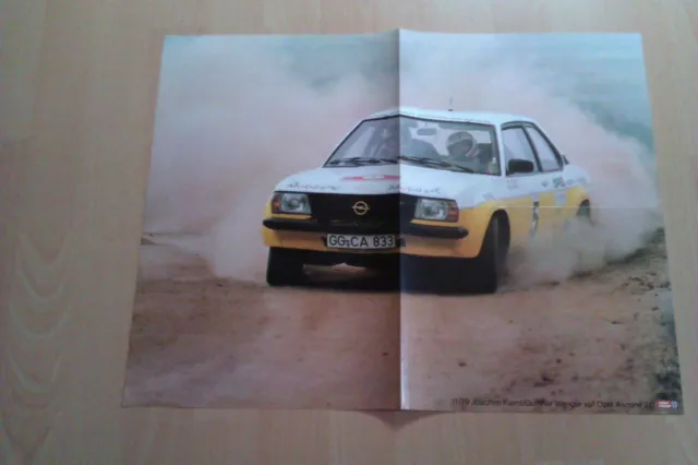 Poster Joachim Kleint/Gunter Wanger auf Werks-Opel Ascona 2.0. 54 cm x 40 cm