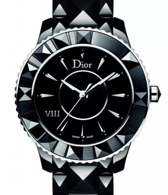 Dior Christian VIII 33mm CD1231E0C001 Diamond Watch 2 Year Warranty Ceramic Dial
