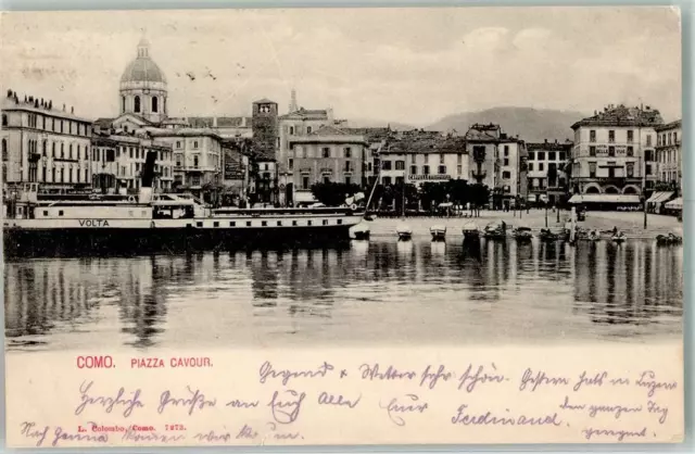 39758681 - Como Dampfschiff Volta Hafen Piazza Cavour