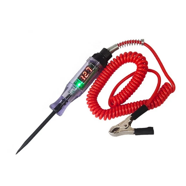 Tester di tensione auto elettrica DC 6-24V lampada di prova moto circuito tester LCD