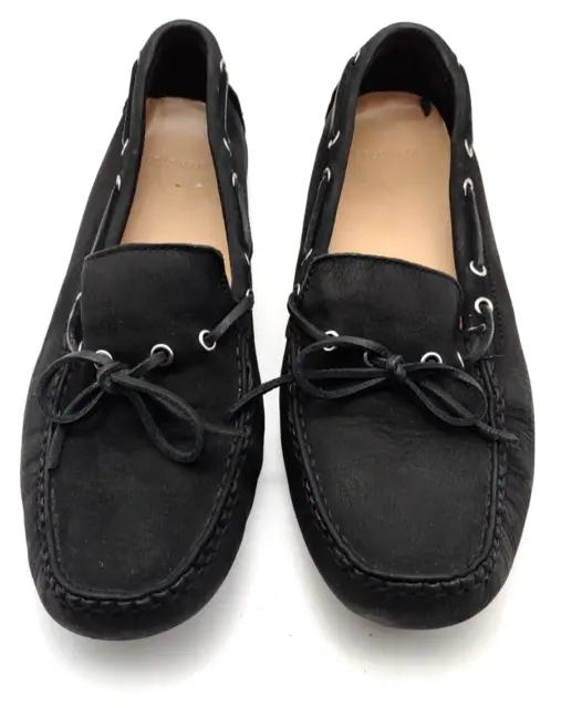 Cole Haan US 8.5 B Women Driving Loafer Moccasin Slip On Black Leather D41099