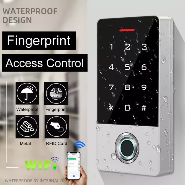 Door Access Control System APP Fingerprint RFID Card Reader Password Lock Keypad