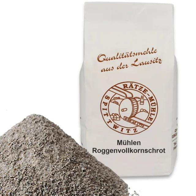 Roggenvollkorn-Schrot frisch aus der Rätze-Mühle Roggen geschrotet Roggenschrot