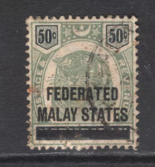 M14825 Malaysia-Federated Malay States 1900 SG8 - 50c green & black.