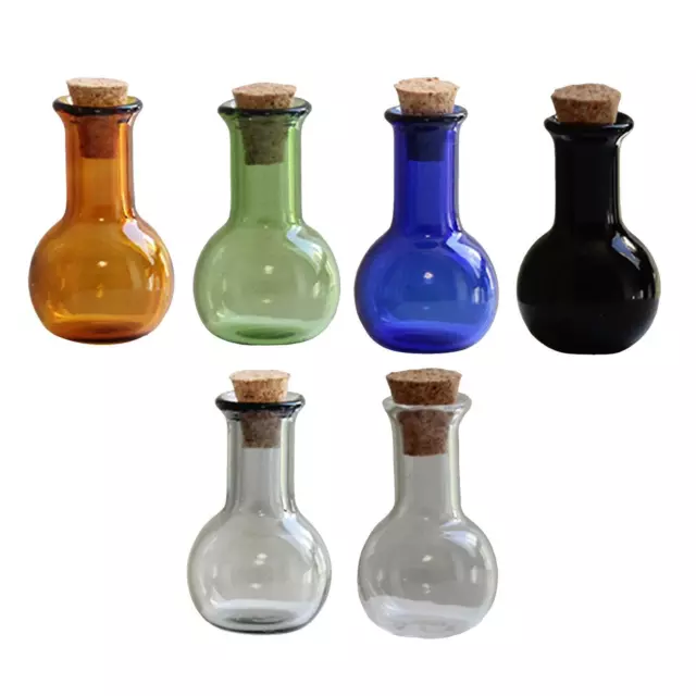 6x kleine Mini-Glasflaschen mit  . Wunschflasche Treibflasche