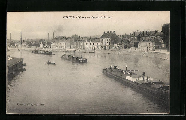 CPA Creil, Quai d´Aval