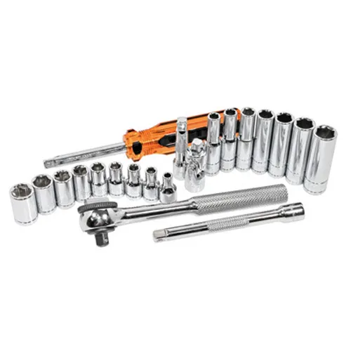 K Tool 26000 Enchufe Juego 21 Piezas 1/4" Conducir Estandar Y Profundo 6 Punto