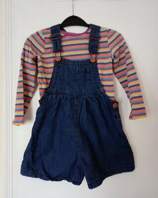 Girls Next Outfit Long Sleeve Top And Short Dungarees Set 3-4 Years