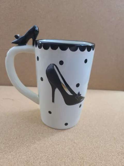 Vintage Sakura Earthenware "Mademoiselle" Set/4 Latte Mugs, Purse & High Heel