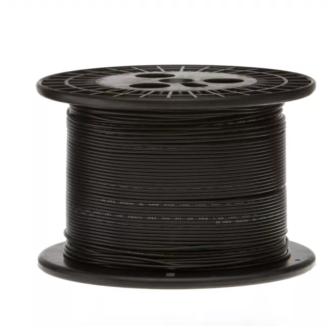 18 AWG Gauge Solid Hook Up Wire Black 500 ft 0.0403" UL1007 300 Volts