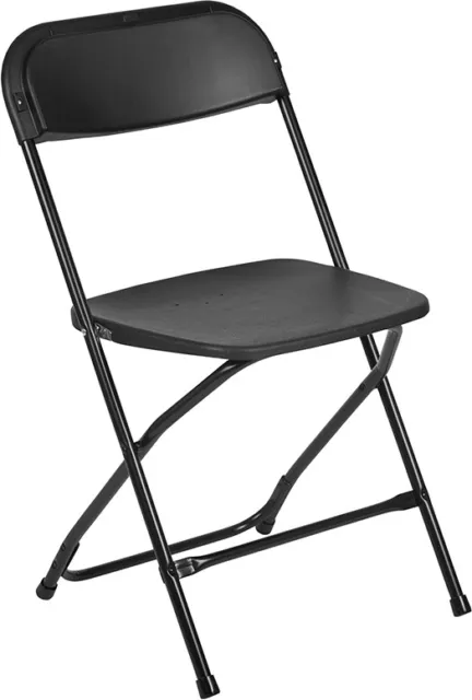 (100 PACK) 300 Lbs Capacity Commercial Quality Black Plastic Folding Chairs