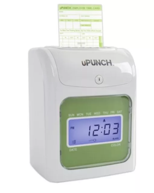 uPunch HN1500 Punch-to-Pay Time Clock Bundle with 100 Cards, Card Rack and 2...