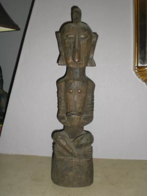 Statuette Africaine Tres Ancienne   H 45 Cm