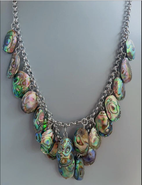Hand-Made Natural Paua Abalone Shell Necklace