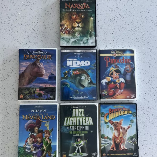 Disney DVD Lot Movies Pinocchio Finding Nemo Buzz Peter Pan