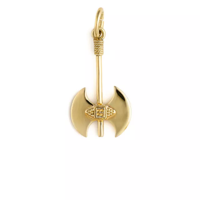 Minoan Double Axe – 14K Solid Gold Pendant, Labrys Pendant, Ancient Greece