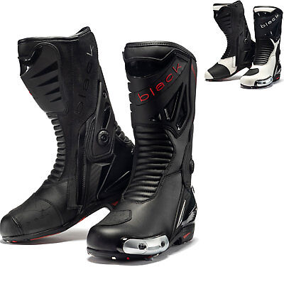 Black Panther Sports Motorcycle Boots Track Leather Racing Motorbike