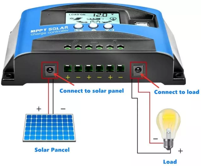 100A 12V-24V MPPT-Solar Ladegerät Controller Panel Regler Daul USB Digital LCD 2